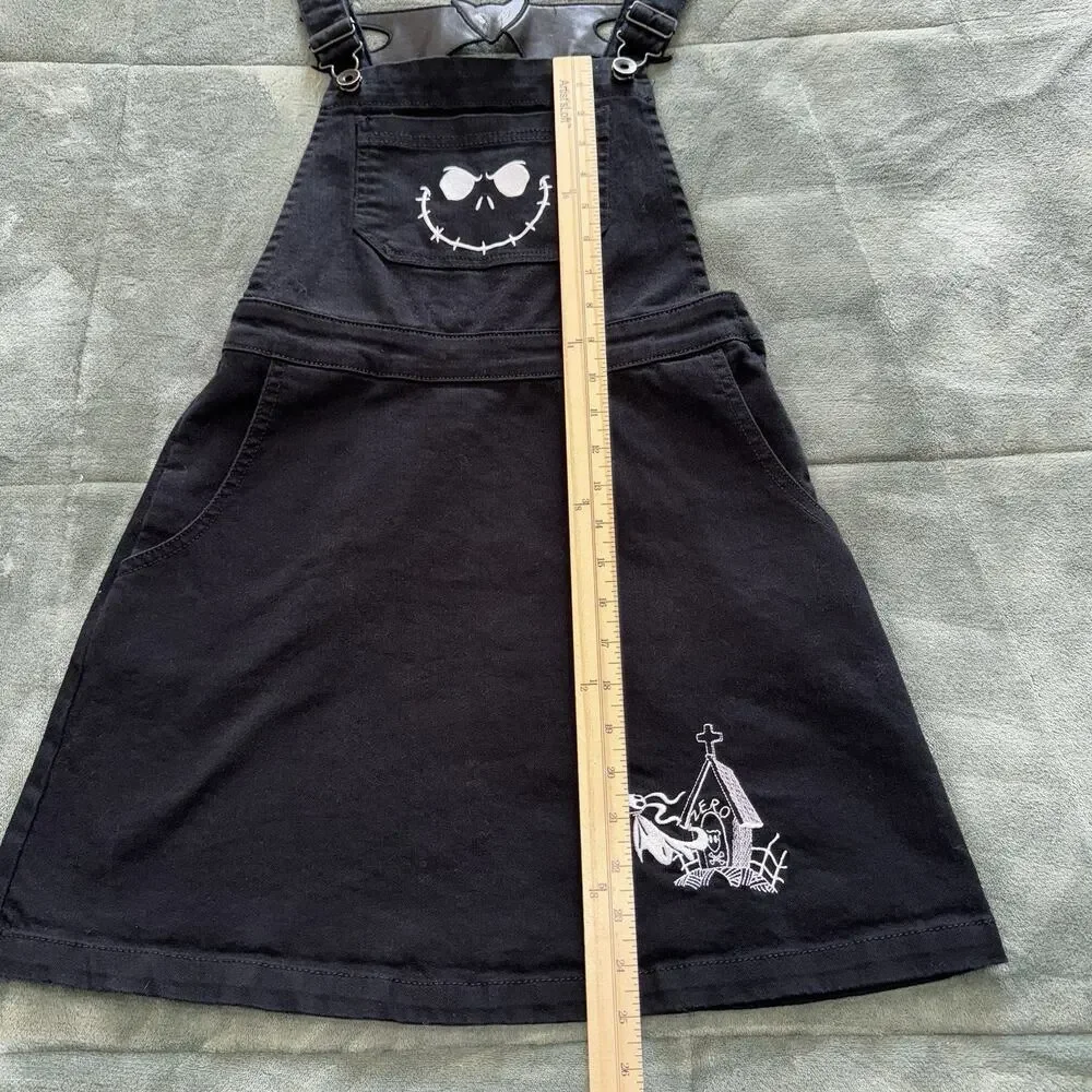 Nightmare Before Christmas Jack Skellington Back Bow Black Overall Skirt Size XS - Picture 8 of 9